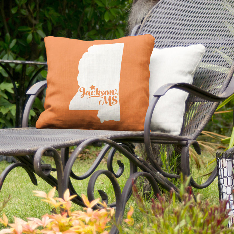 Coussin décoratif d'intérieur/d'extérieur, Jackson, 16 po x 1 po, Orange