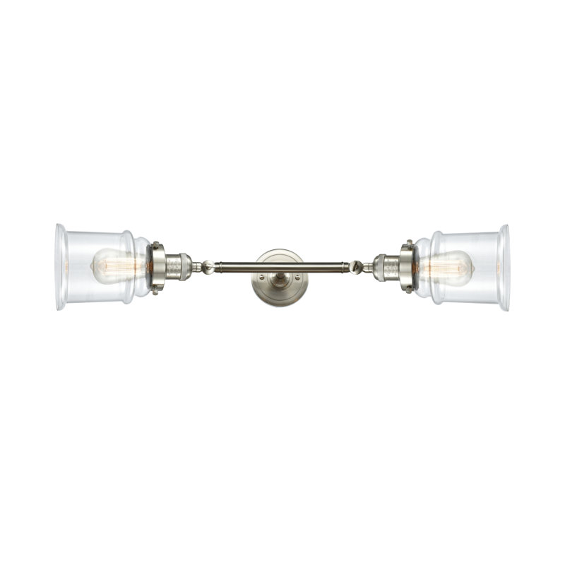Galaviz 2 - Light Dimmable Vanity Light, 6 Watt Vinage LED Bulb, Brushed Satin Nickel, Clear