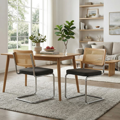 Ensemble de 2 chaises de salle à manger de style moderne Mid-Century rembourrées en velours