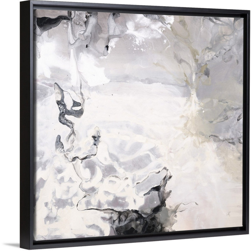 « tone on tone », peinture sur toile, Cadre flottant noir, H 31,7 po x l 31,7 po x P 1,75 po