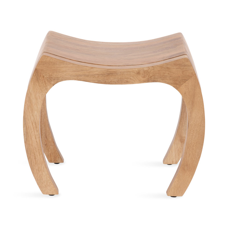 Loviisa Curved Mango Wood Vanity Stool or Ottoman