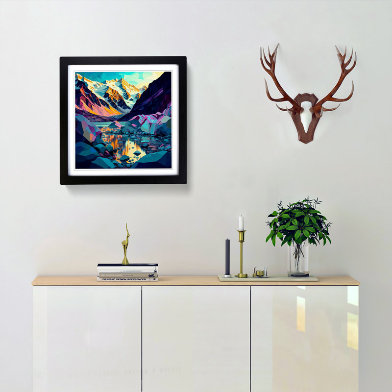 Glacier Fauvism 1 Piece Single Picture Frame Wall Art, Black