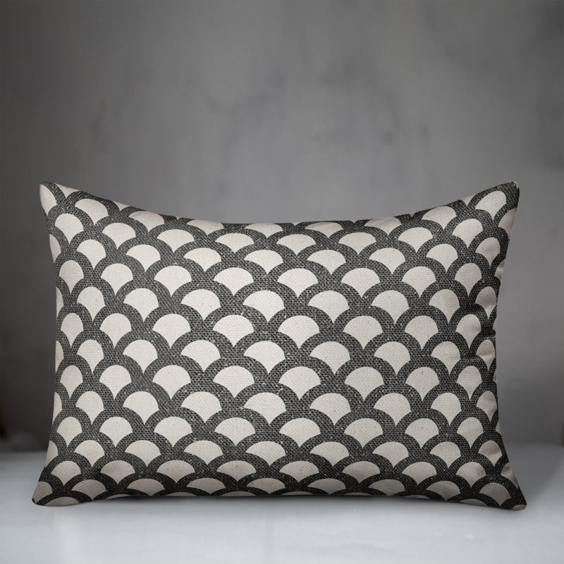 Neutral Scallop Pattern Throw Pillow