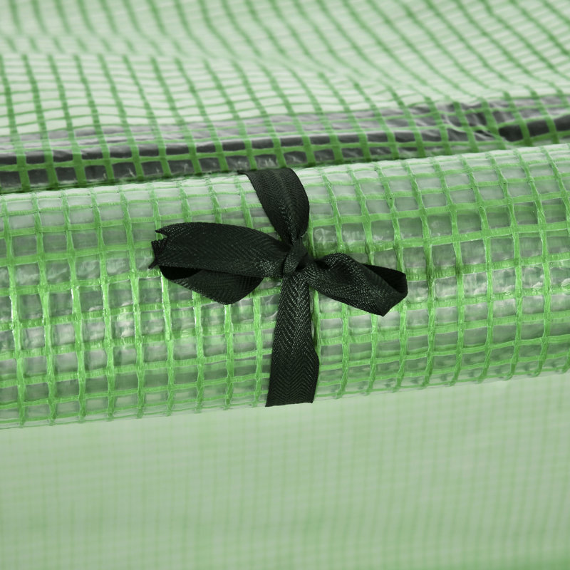 À l'année - Mini serre de jardinage 10 pi x 3 pi 2,5 pi avec couvercle, entrées enroulables et structure en acier thermolaqué. Compact pour une utilisation extérieure sur les balcons avec portes à fermeture à glissière