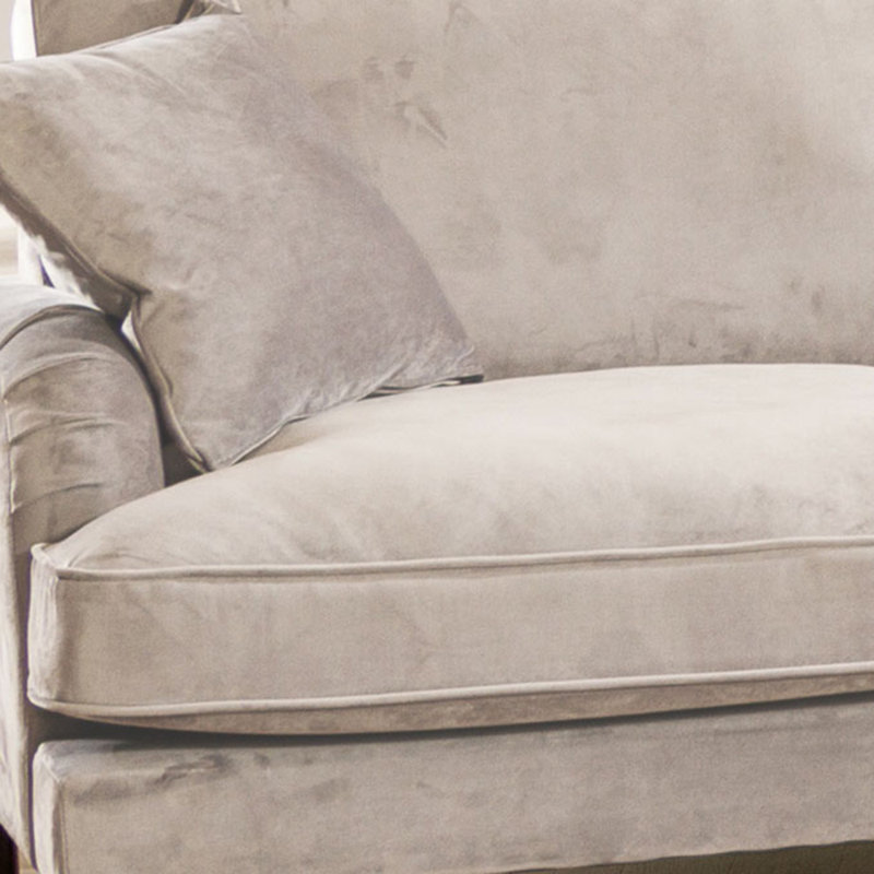 Fabiola 2 Seater Velvet Loveseat, Silver