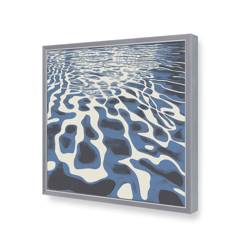 «Cobalt Ripples I» par Walker Noble, reproduction d'art sur toile, Impression sur cadre ouvert sans papier mat, Argent argent