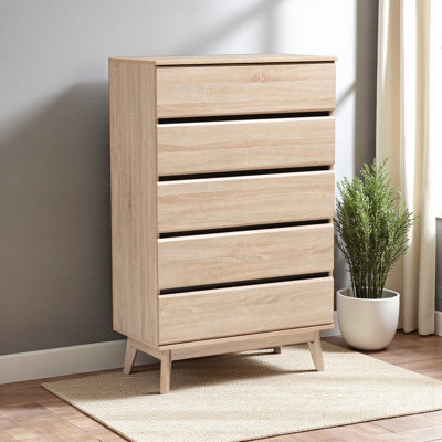 Inverno 5-Drawer Chest in Light Oak