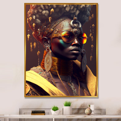 Femme afro-américaine lunettes de soleil Funky Traditiona