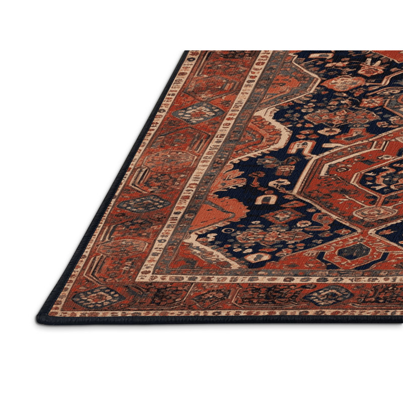 Machine Washable Persian Brown Area Rug, Rectangle 8' x 10'