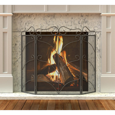 3 Panel Steel Fireplace Screen
