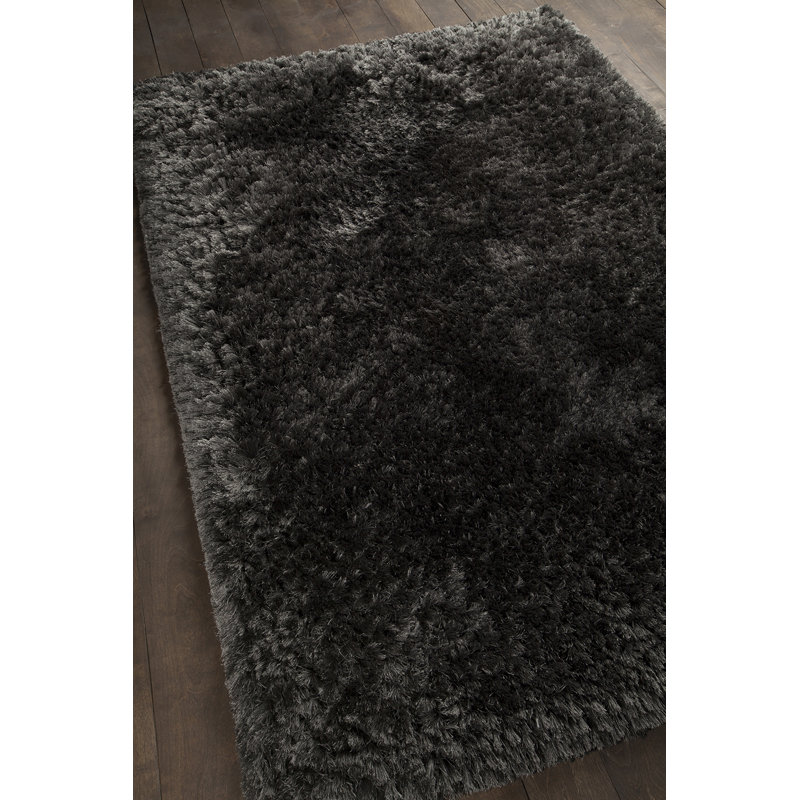 Chandra Rugs Giulia Collection Plush Modern Contemporary Hand-Woven Silver White Grey Shag Polyester Pile Material Handmade Area Rug
