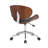 Charlot Adjustable Height Swivel Modern Office Chair in Faux Leather, Chrome Finish, and Walnut Veneer-439379435