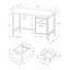 Bureau d'ordinateur, bureau à domicile avec tiroirs de rangement et structure en métal-635354987