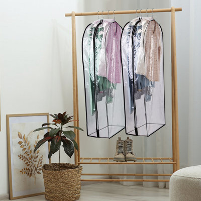 5 Pack 40In Garment Bag for Hanging Clothes Dustproof Waterproof Hanging Clothes Storage Bag Clear Transparent Suits Cover for Sweater Jacket Coat Dre