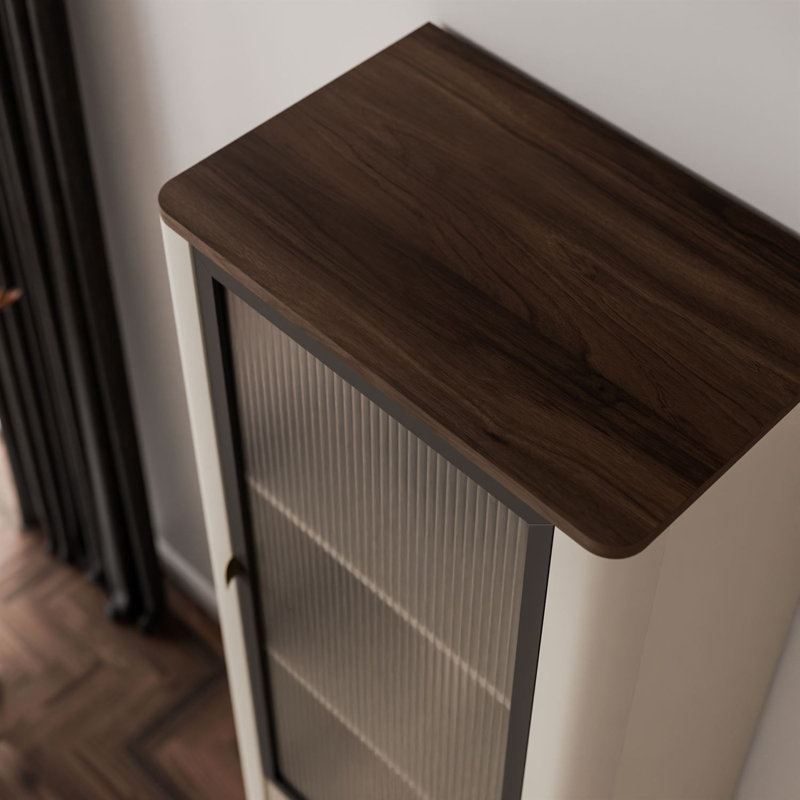 Display Cabinet, cashmere / walnut