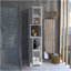 Armoire à linge Albany, quatre tablettes intérieures, finition blanche-1004628755