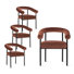 Fauteuils de salle à manger rembourrés en velours