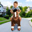 PoneyCycle, cheval à cheval avec sons, cheval de marche, poney mécanique en peluche avec frein à main, sans piles, 3 à 4 ans et 4 à 7 ans-132055376-118766962