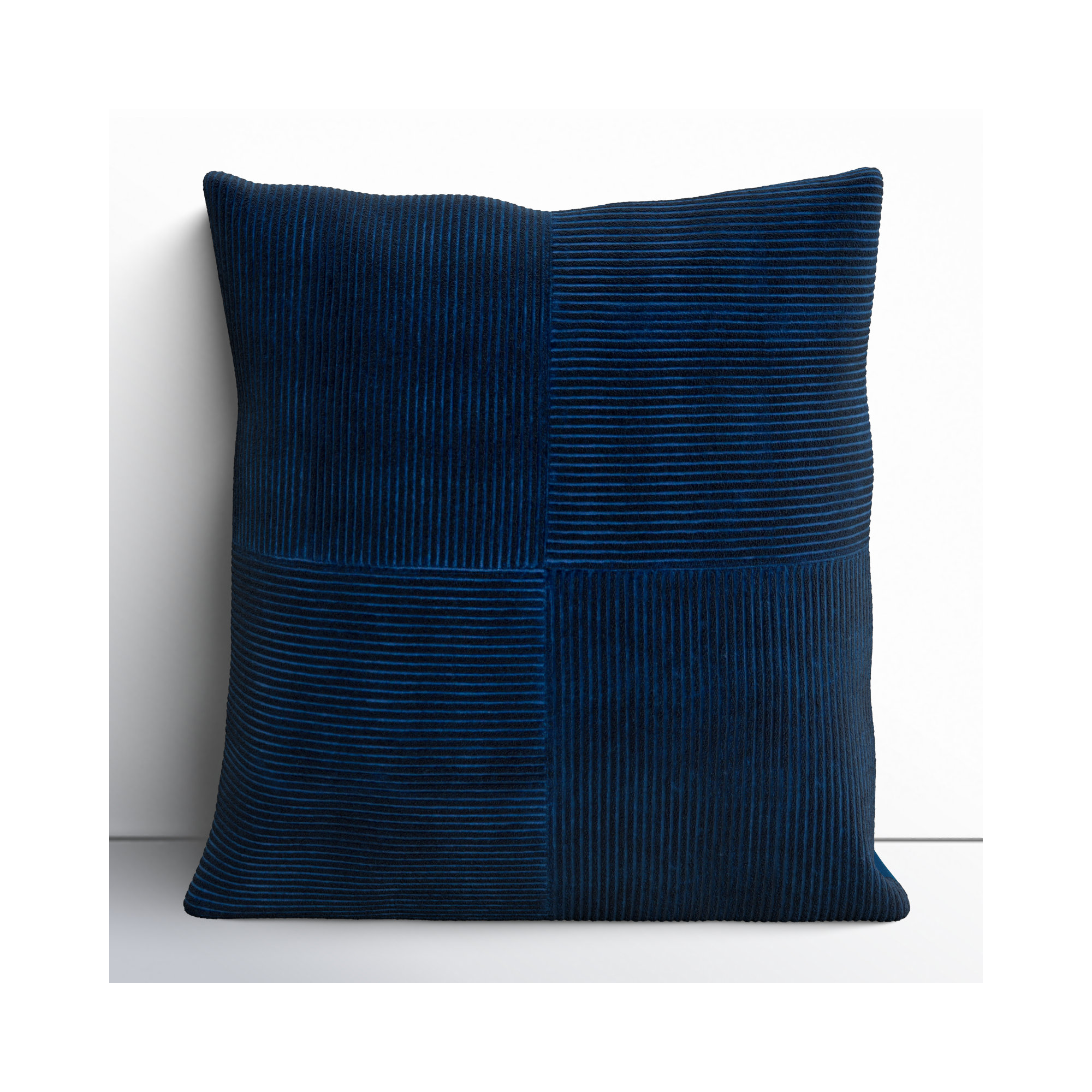Selma Cotton Throw Pillow, 20" x 20", Navy