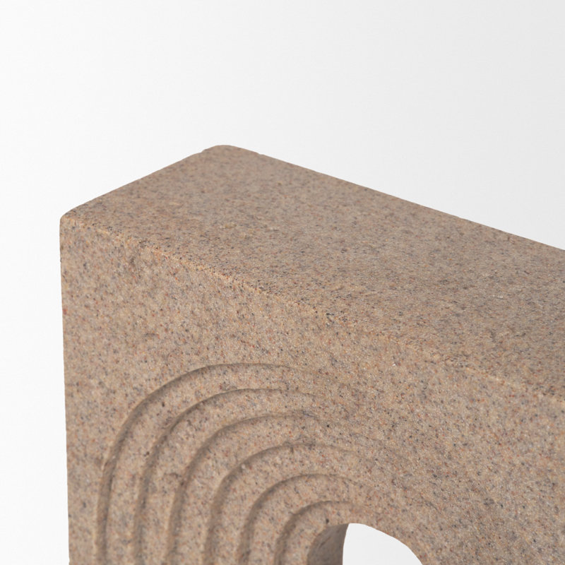Resin Textured Concrete Decorative Object, 9.62" H x 2.62" W x 6.62" D, Beige