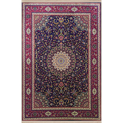Purple-Pink Themed Traditional Motif Ethnic Floral Patterned Fringed Vintage Decorative Rug