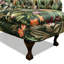 Chaise longue rétro en mélange de lin et bois massif vert-1410911244