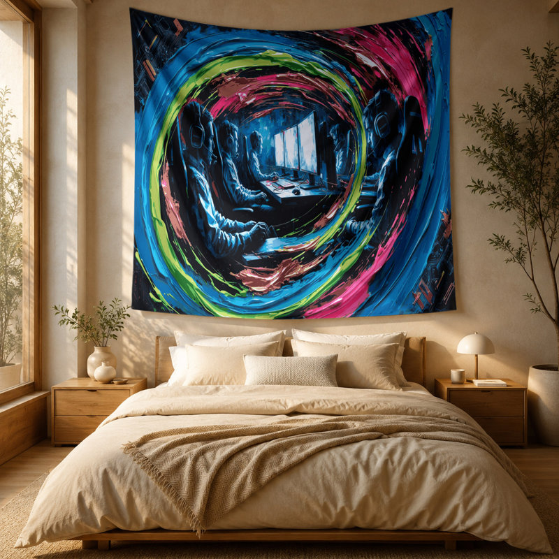 Tapisserie murale Sports Esports, 88 po x 104 po