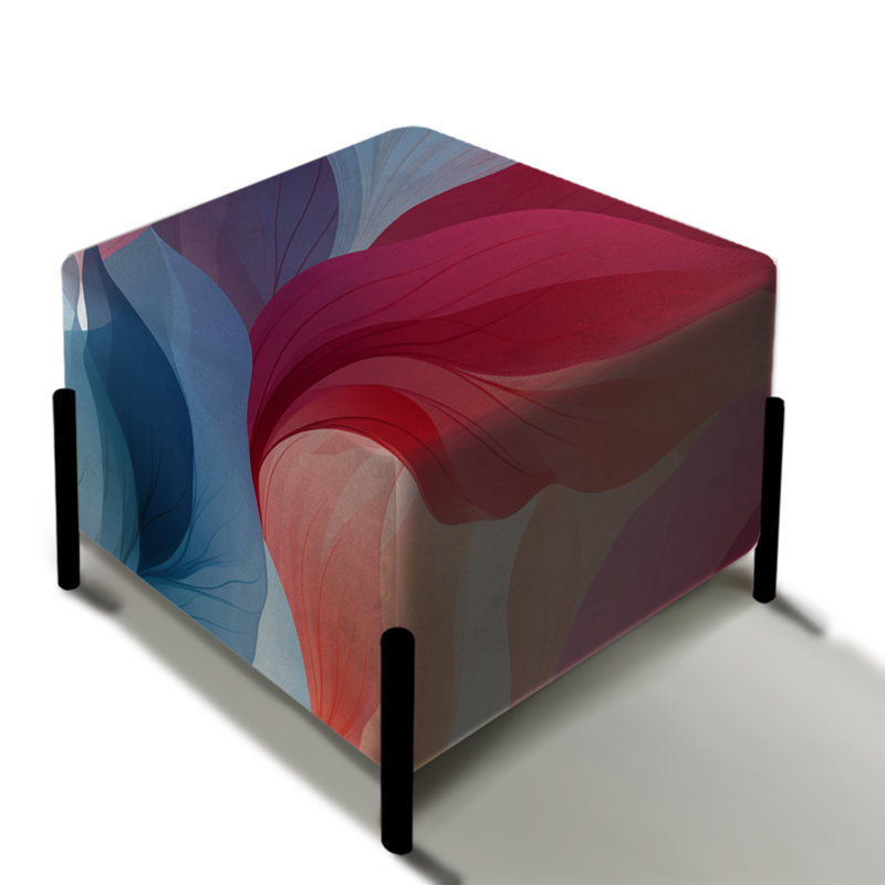 Ethereal Expression - Abstract Square Ottoman