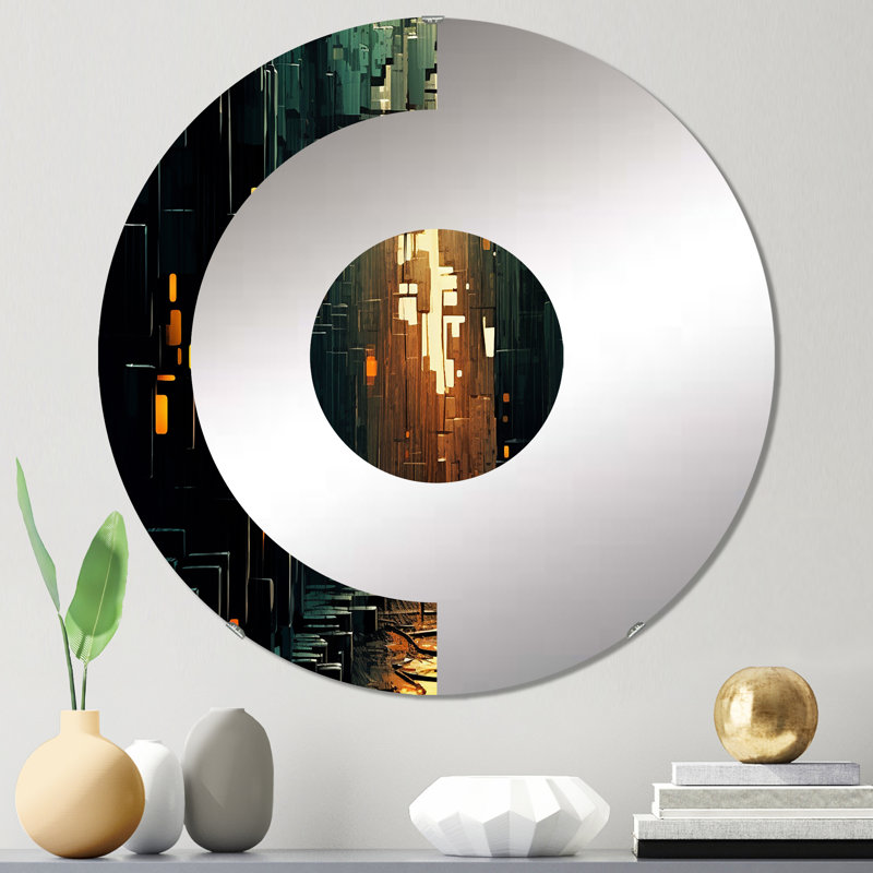 Bercher - Miroir mural demi-cercle, 23,6 po x 23,6 po