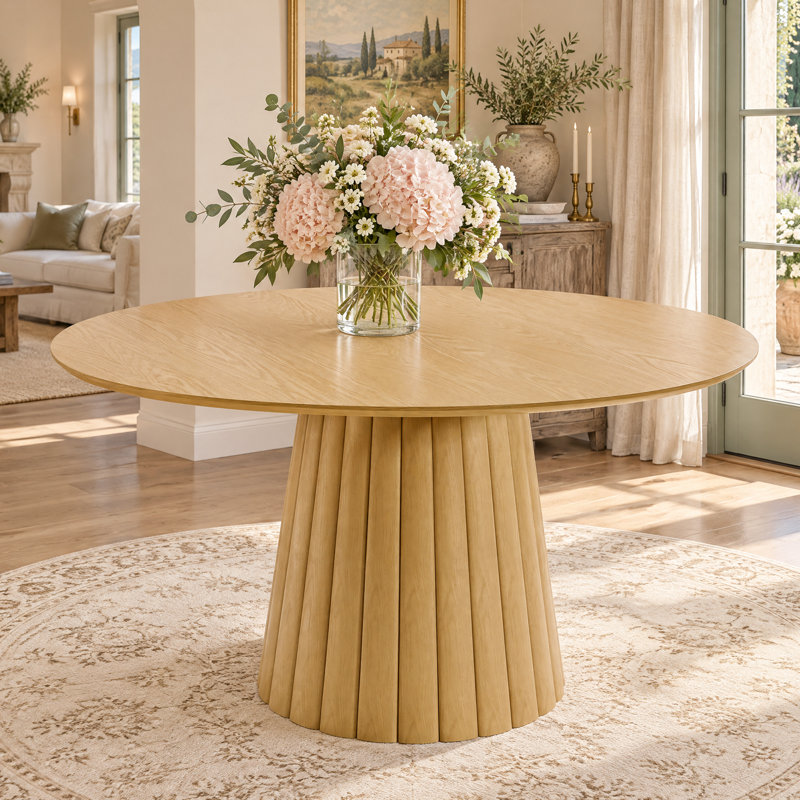 Table de salle à manger en bois massif, H 30 po x L 60 po x l 60 po, Chêne