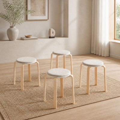  Ensemble de 4 tabourets d'appoint empilables 18,5 po