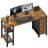 Rectangular Desk with Drawers & Storage Shelves-2048637870-2048637856