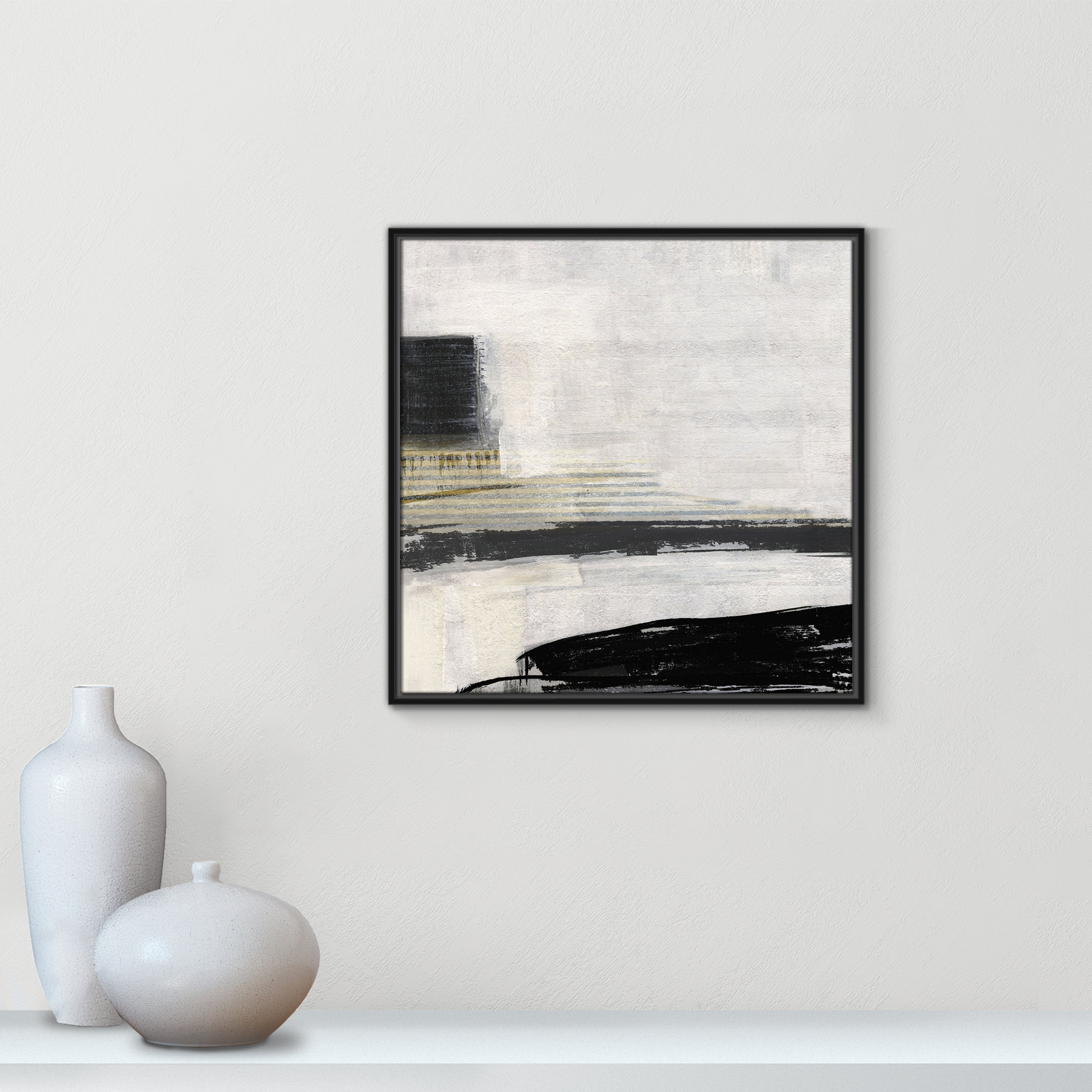 La Bande I Print by Sally Swatland, 25.5" H x 25.5" W, Black
