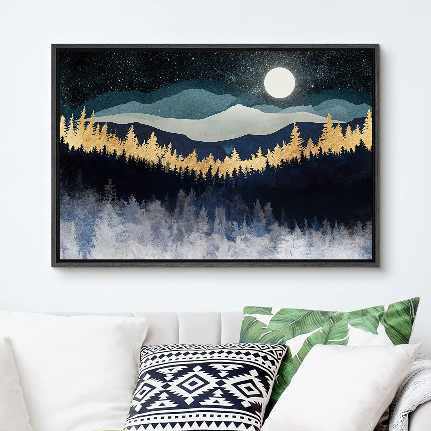 IDEA4WALL Sun Mountain Range IDEA4WALL Framed Canvas Print Wall Art ...