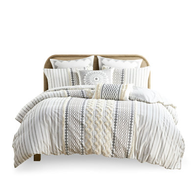 Multicolor Cotton Chenille Duvet Cover Full/queen - Fabric, Eye-catching Prints, Enjoyable Bedding