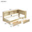 Lit de jour simple avec deux tiroirs de rangement, armoires de rangement et ports USB-428444870