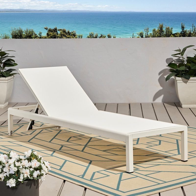Méridienne d'extérieur - Aluminium, capacité de 400 lb, réglable pour le patio près de la piscine