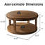 Table basse ronde en bois avec tablette
