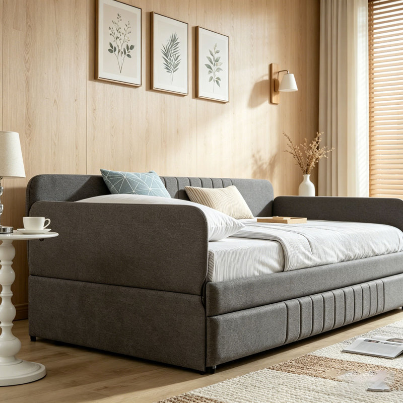 Lit de jour avec lit gigogne simple