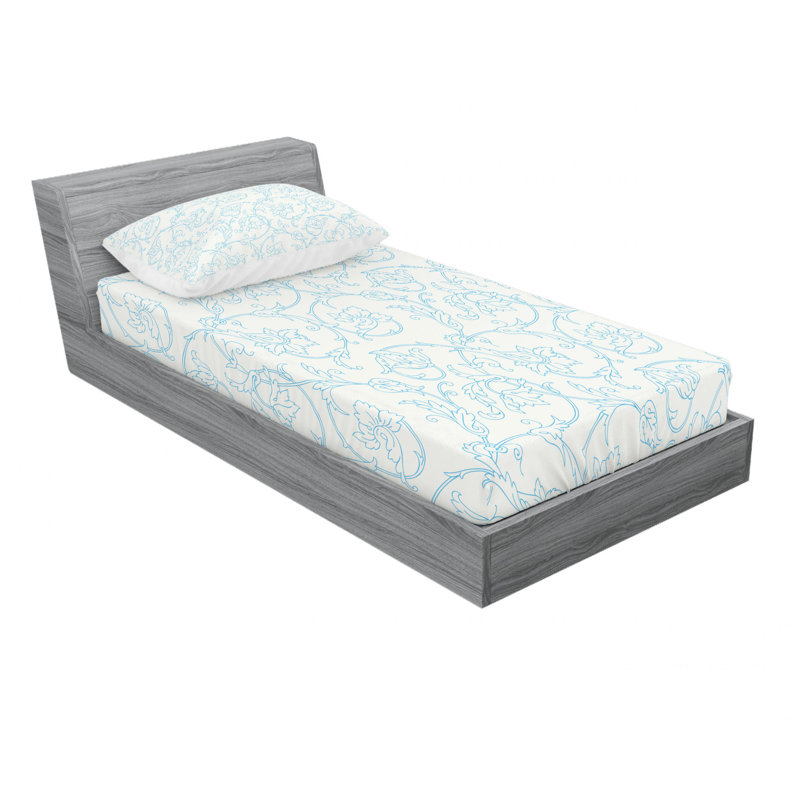 Microfiber Sheet Set, Twin, Floral 2