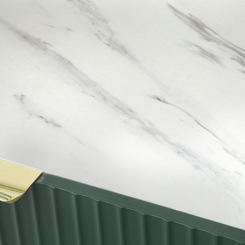 Buffet de 47,25 po de largeur Santillanes, Vert / faux blanc