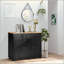 Buffet avec comptoir en bois massif, armoire de rangement de cuisine moderne, armoire à café avec 3 tiroirs, portes et tablette réglable-1239913523