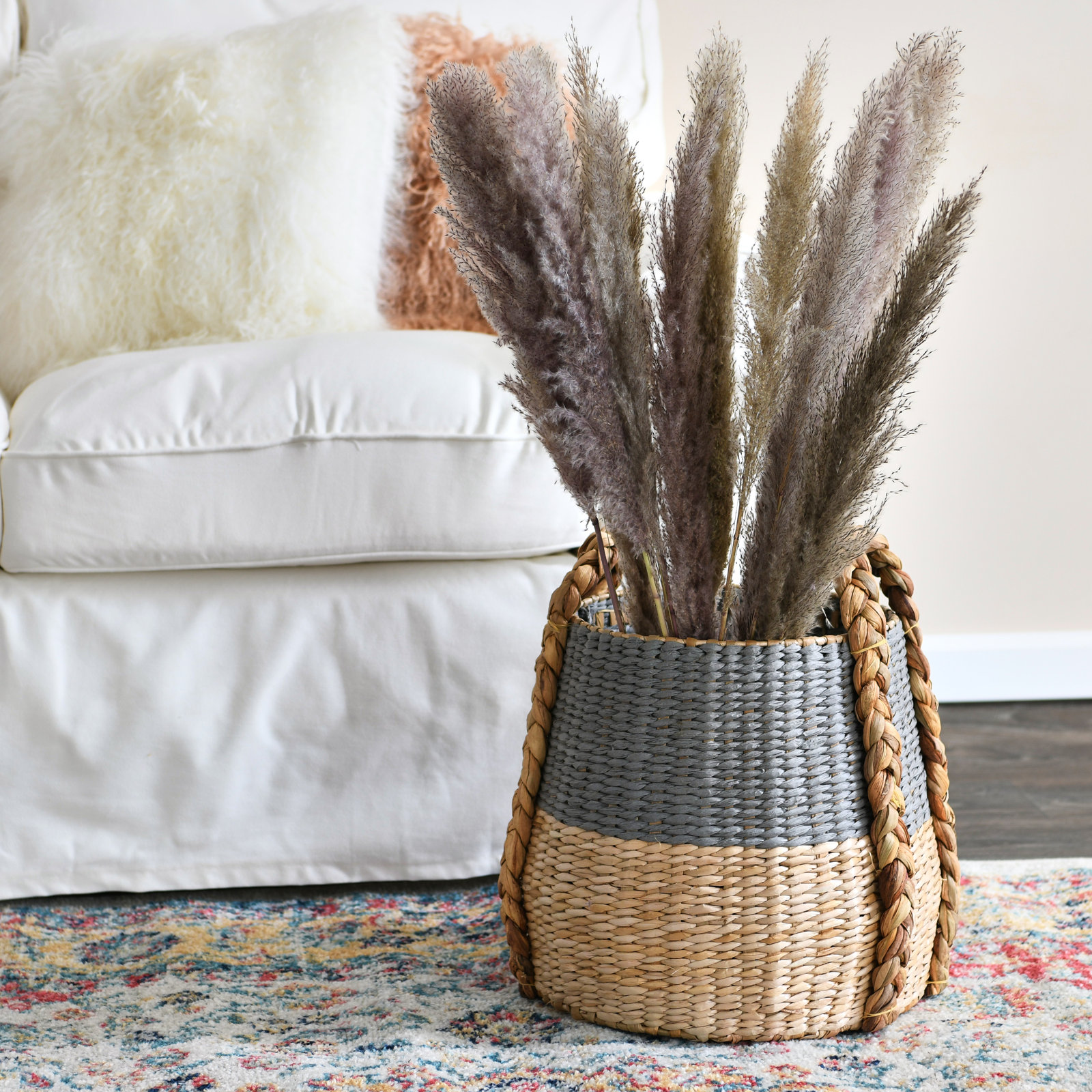Handmade Storage Basket, Gray