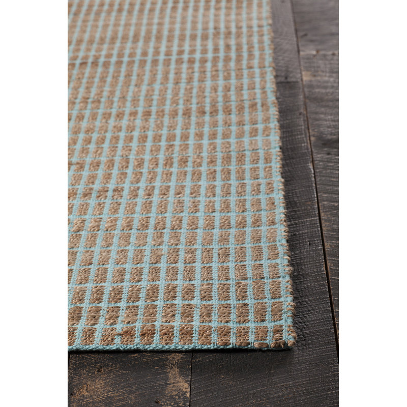 Tapis bleu/brun tissé à la main Kendall, 5 pi x 7 pi 6 po