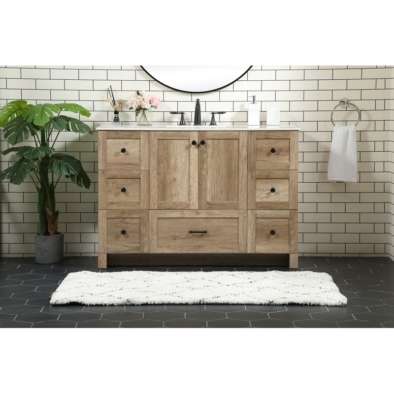 Soma 48" Single Bathroom Vanity Set, Natural Oak