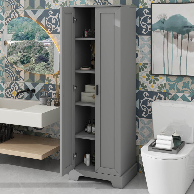 Armoire de rangement polyvalente 2 portes, Gris