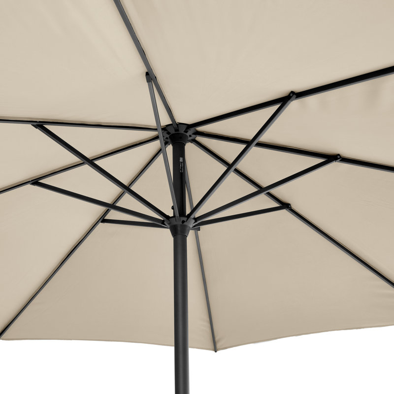 Hatten Riva Traditional Round Parasol, 262cm H x 350cm W x 350cm D, Champagne