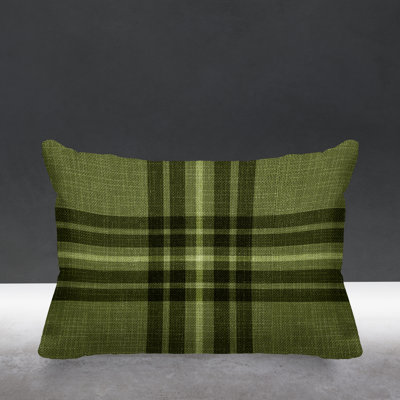 Plaid Outdoor Reversible Throw Pillow