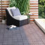 10 carreaux de terrasse imbriqués à carreaux, plancher de bois franc d'acacia carré gris clair 12 po x 12 po pour patio, banc, bord de piscine, ...