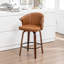 Tabouret de comptoir pivotant rembourré avec structure en bois Devault-1982056349